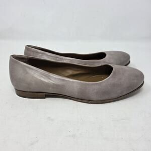 Leonardo Brown Leather Hand Made In Italy Ballerina Flat Shoes Size 39 US 9 $163